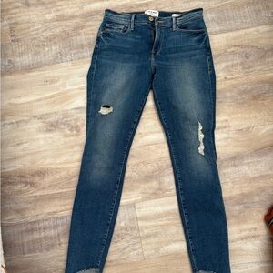 Frame Le Skinny Distressed Jeans